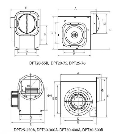 QUẠT THÔNG GIÓ NỐI ỐNG VUÔNG GÓC TEC-DPT90